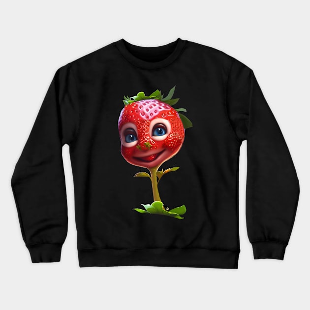 Funny cute strawberry Crewneck Sweatshirt by Nicky2342